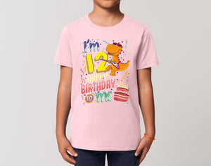 Reality Glitch I'm Twelve Happy Twelfth Birthday  Kids T-Shirt