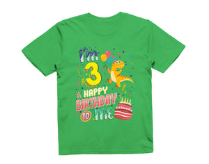 Reality Glitch I'm Three Happy Third Birthday  Kids T-Shirt