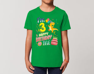 Reality Glitch I'm Four Happy Fourth Birthday  Kids T-Shirt