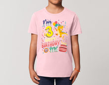 Reality Glitch I'm Three Happy Third Birthday  Kids T-Shirt