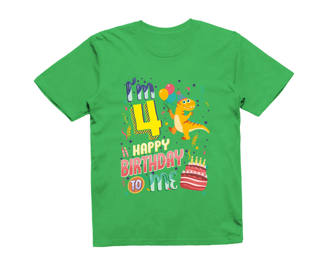 Reality Glitch I'm Four Happy Fourth Birthday  Kids T-Shirt