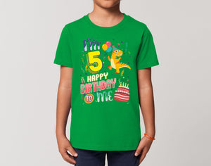 Reality Glitch I'm Five Happy Fifth Birthday  Kids T-Shirt