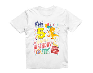 Reality Glitch I'm Five Happy Fifth Birthday  Kids T-Shirt
