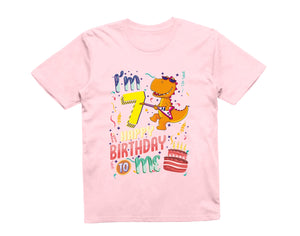 Reality Glitch I'm Seven Happy Seventh Birthday  Kids T-Shirt