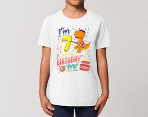 Reality Glitch I'm Seven Happy Seventh Birthday  Kids T-Shirt