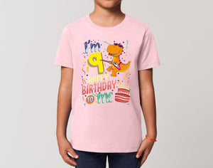 Reality Glitch I'm Nine Happy Ninth Birthday  Kids T-Shirt