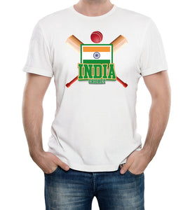 Reality Glitch India Cricket Supporter Flag Mens T-Shirt