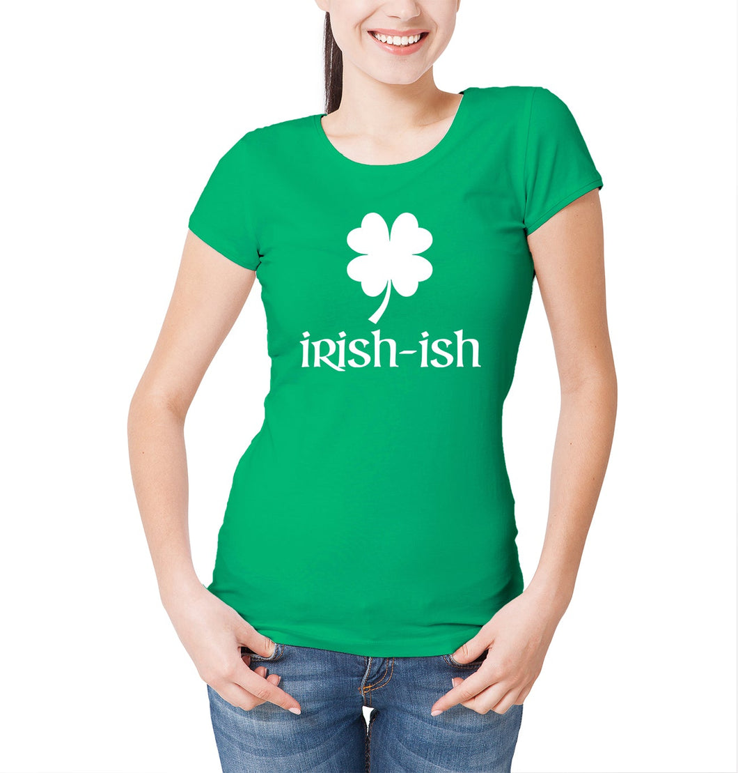 Reality Glitch Irish-Ish St Patricks Day Clover Womens T-Shirt