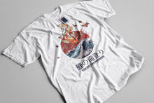 Mens White T-shirt with Koi Carp Printed Design in Japanese style
