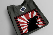Men's Dark Grey T-Shirt with Printed Japanese Monster 