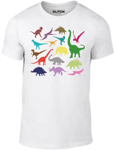 Men's Charcoal T-Shirt With a range of small colourful dinosaurs Printed Design