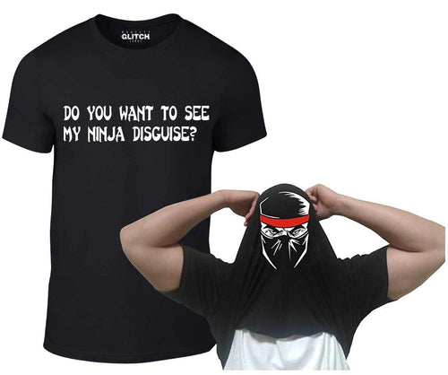 Reality Glitch Men's Do You Want To See My Ninja Face Flip T-shirt