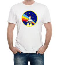 Reality Glitch NASA Apollo Rainbow Shuttle Crew Badge Mens T-Shirt