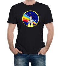 Reality Glitch NASA Apollo Rainbow Shuttle Crew Badge Mens T-Shirt