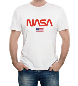 Reality Glitch Nasa Logo US Flag Mens T-Shirt