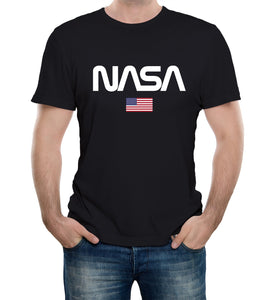 Reality Glitch Nasa Logo US Flag Mens T-Shirt