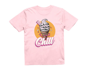 Reality Glitch Pink Chill Ice Cream Chill Summer Holiday Beach Vacation Kids T-Shirt