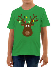 Reality Glitch Kids Reindeer Christmas Lights T-Shirt