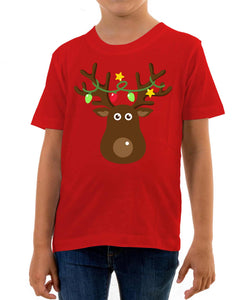 Reality Glitch Kids Reindeer Christmas Lights T-Shirt