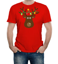 Reality Glitch Rudolph Christmas Lights Mens T-Shirt