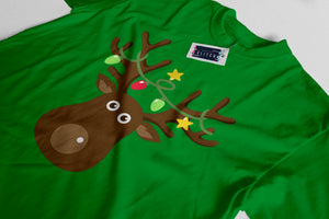 Reality Glitch Rudolph Christmas Lights Mens T-Shirt