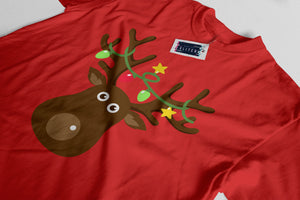 Reality Glitch Rudolph Christmas Lights Mens T-Shirt