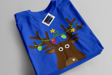 Reality Glitch Rudolph Christmas Lights Mens T-Shirt