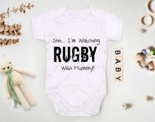Reality Glitch Shh I'm Watching Rugby With Mummy Kids Babygrow