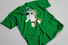 Men's Irish Green Printed T-Shirt with Funky Spaceman Design