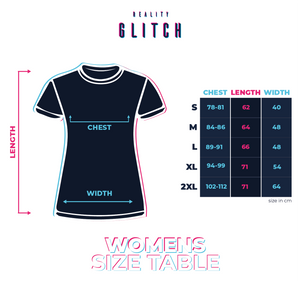 Reality Glitch Number Multiplication Table Womens T-Shirt