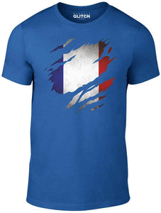 Men's Torn France Flag T-Shirt