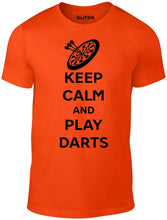 Men's Orange T-shirt With a Dart Board Printed Design