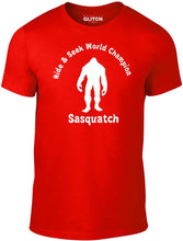 Men's Red T-shirt With a Sasquatch funny slogan Printed Design