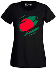 Reality Glitch Torn Bangladesh Flag Womens T-Shirt