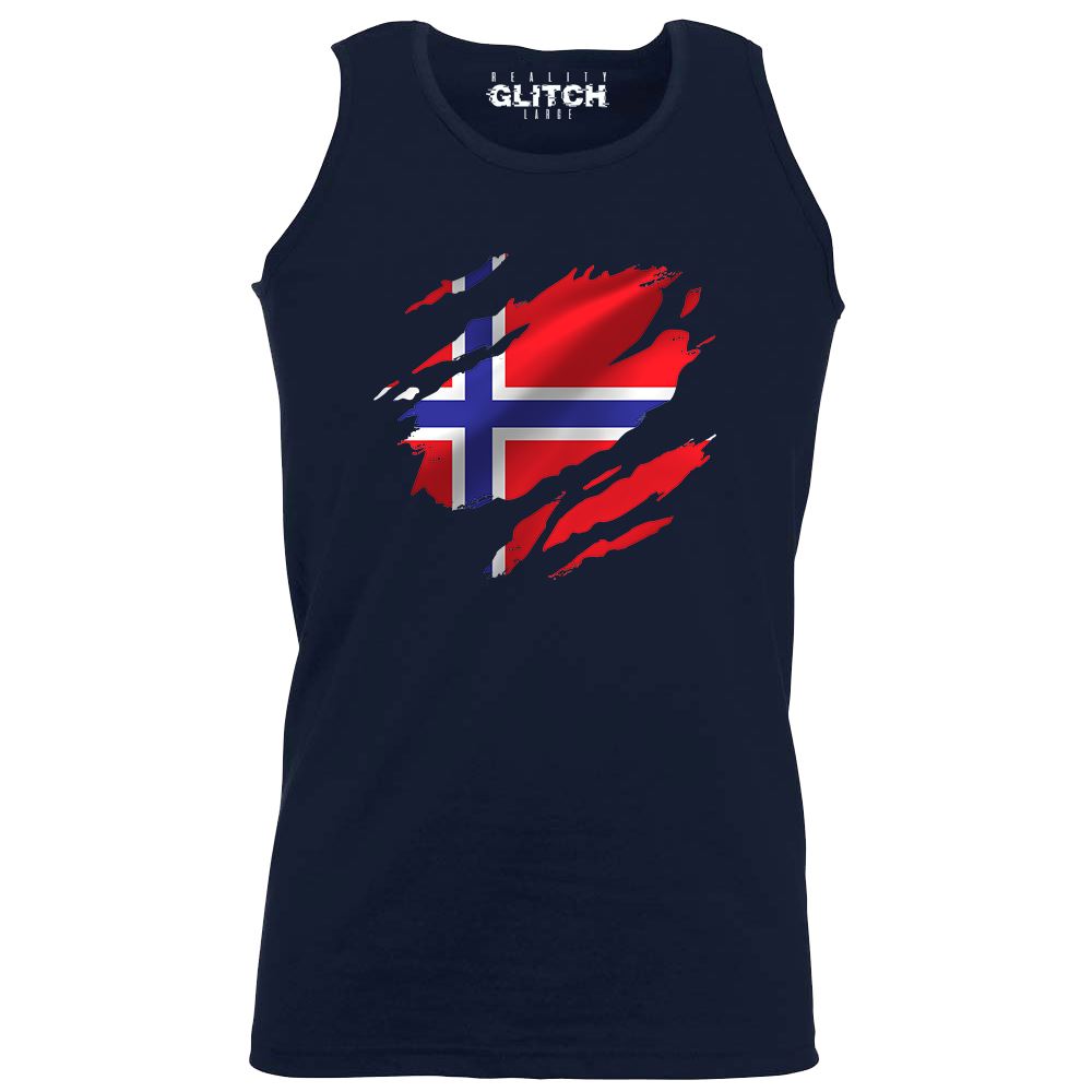 Reality Glitch Torn Norway Flag Mens Vest