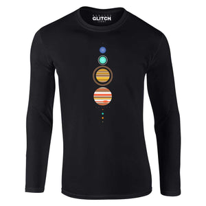 Men's Black T-shirt With a planets and space Printed Design
