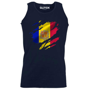 Reality Glitch Torn Andorra Flag Mens Vest