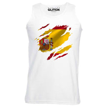 Reality Glitch Torn Spain Flag Mens Vest