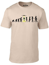 Men's Sand T-Shirt With a  Evolution of Alien Abduction  Printed Design