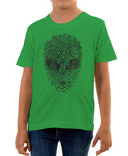 Reality Glitch Alien Face Thumbprint Kids T-Shirt