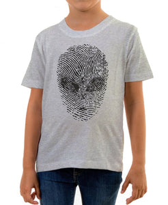 Reality Glitch Alien Face Thumbprint Kids T-Shirt