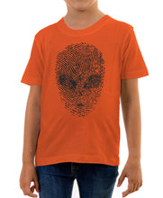 Reality Glitch Alien Face Thumbprint Kids T-Shirt