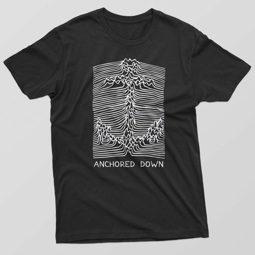 Men's Black T-Shirt With an Anchored Down Printed Design