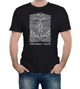 Men's Black T-Shirt With an Anchored Down Printed Design