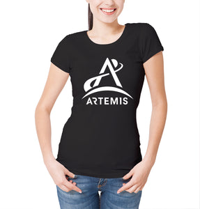 Reality Glitch NASA Artemis Space Mission Logo Womens T-Shirt