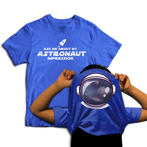 Reality Glitch Ask Me About My Astronaut Impression Flip Kids T-Shirt