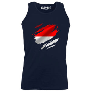 Reality Glitch Torn Monaco Flag Mens Vest