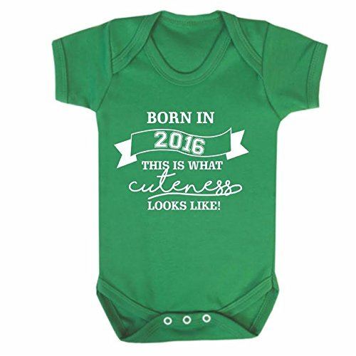 Cutness Looks Like 2016 Green Short Sleeve Babygrow