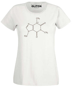Reality Glitch Caffeine Molecule Womens T-Shirt
