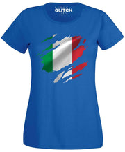 Reality Glitch Torn Italy Flag Womens T-Shirt
